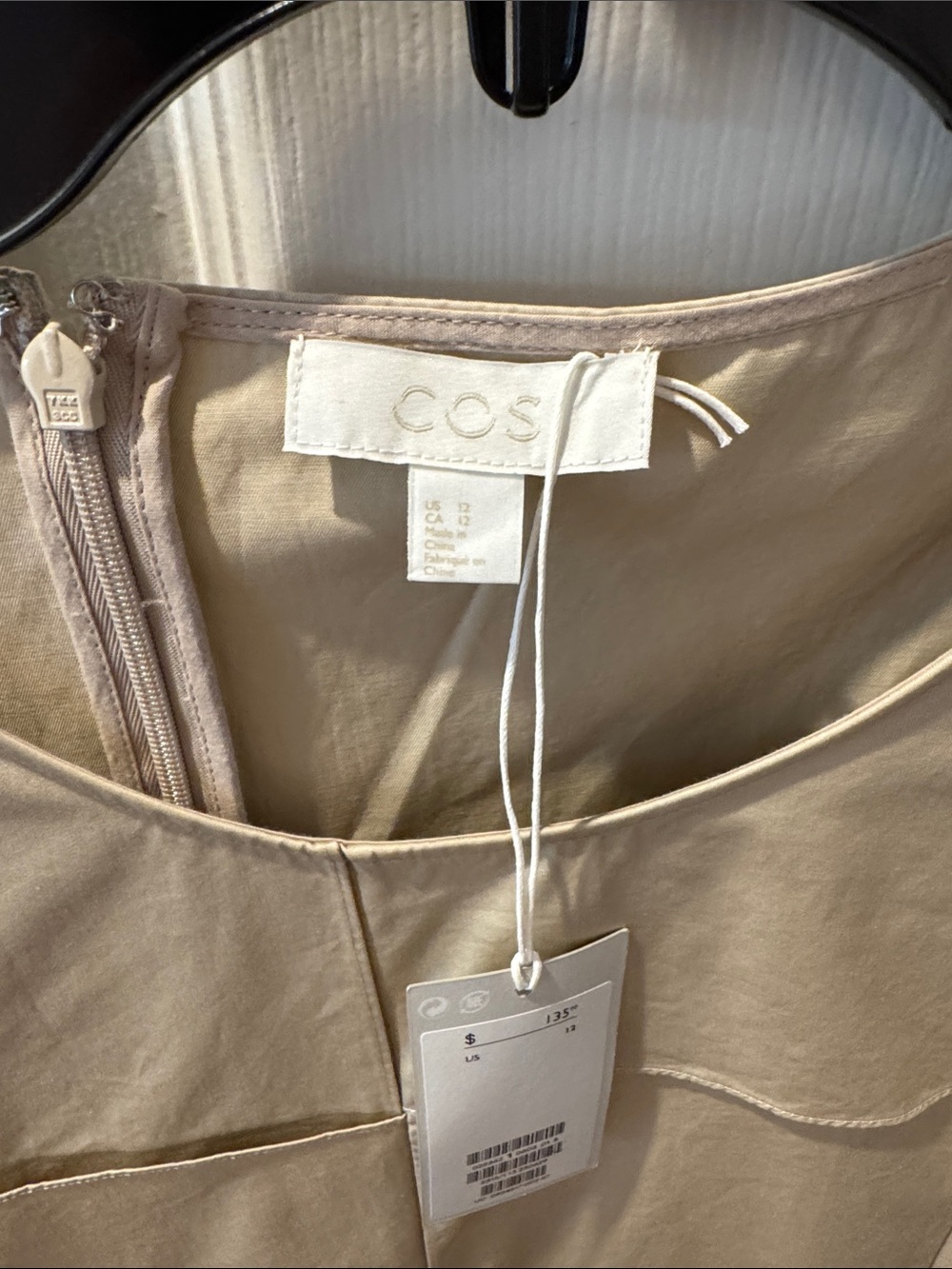 COS Beige Panelled Midi Dress - Picture 2 of 6